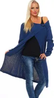 30-06 Mississhop Cardigan Jacke Strick Sweatshirt Pullover Strickjacke Überwurf Einheitsgröße Jeansblau