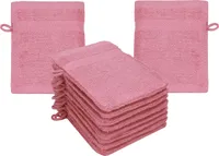 Betz 10 Stück Waschhandschuhe 16x21 cm PREMIUM 100% Baumwolle  Farbe: altrosa