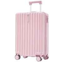 Flieks kufor, cestovný kufor so skrytými háčikmi, vozík na príručnú batožinu so 4 kolieskami a zámkom TSA, pevný kufor na kolieskach, M, ružová