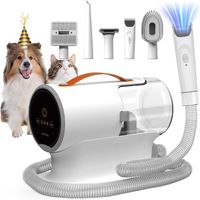 AIRROBO Hundeschermaschine mit Staubsauger, Profi Haustierpflegeset, Professioneller Hundehaarschneidemaschine mit 5 Pflegewerkzeugen, 2L