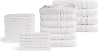 PHLOX Handtücher 22 Teilig Set - 100% Baumwolle  600 g/m² - Weich, Frottee, Saugstark -  Weiß