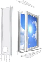 Těsnění oken Lifetime Air 320cm Pro mobilní klimatizace a sušičky vzduchu, sada oken Univerzální, vhodná pro všechny velikosti hadic, vodotěsná, odolná proti větru