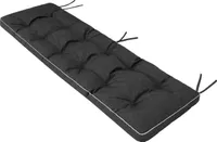 PillowPrim Bankkissen Bankauflage Kissen Polster Bankpolster Outdoor - Bankauflage Auflage für Bänke in Haus und Garten Sitzkissen - 120x50 cm Schwarz