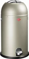 WESCO Tretabfalleimer 184631-03 KICKMASTER in NEUSILBER mit 33 Liter Volumen / Abfallsammler / Mülleimer