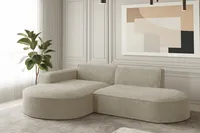 Sofa w kształcie L narożnik MODENA tkanina Ascot beżowy lewy