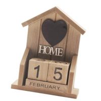 Vintage Holz Ewiger Kalender Blöcke Desktop Kalender Rustikale Holzwürfel Kalender Home Office Dekoration Farbe Braunes Dreiecksoberteil