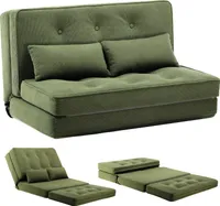 COMHOMA Relaxsessel Bodensofa Klappbar Bodensessel mit Schlaffunktion Lazy Sofa, gepolsert mit 5-stufig Verstellbarer Rückenlehne grün