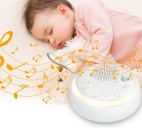 White Noise Machine Baby - Schlaftherapie Sound Einschlafhilfe Erwachsene mit LED,16 Beruhigende Geräusche,Tragbarkeit Weißes mit Kopfhörerbuchse Rauschen Soundmaschine
