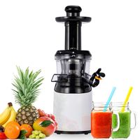 AREBOS Slow Juicer 200W, Entsafter für Gemüse und Obst, 45 mm Einfüllöffnung, 0,6 L Kapazität, BPA frei, Weiß