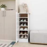 vidaXL Skriňa na topánky biela 32x35x92 cm Materiál drevo