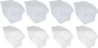 8er Set Aufbewahrungskorb Transparent Schrankkorb Regal Organizer Aufbewahrungsbox Ordnungskorb Kunststoff