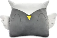 Pepi Kuschelkissen in Form einer Eule - Handgenäht Antiallergenes Kissen 42×35 cm Kinderkissen Dekokissen für Babys Plüscheule Kuscheltier Dark Grey