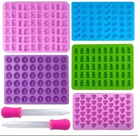 5er Pack Gummibärchenformen, Silikon Bonbonformen mit 2 Pipetten, Silikonform Gummibärchen, Bonbonform Silikon für Bonbons, Gelee, Schokolade