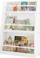 EUGAD Kinderbücherregal, Spielzeug-Organizer, aus MDF, mit Kippsicherung, Weiß