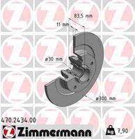 2 Zimmermann Bremsscheiben 300mm hinten für Renault Laguna III Latitude