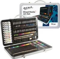 Mont Marte Premium Malkoffer mit 90 Utensilien inkl. Acrylfarben, Ölpastellfarben, Filzfaserstifte, bunte Malstifte
