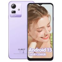 CUBOT NOTE 50 Mobilní telefon bez smlouvy 16GB+256GB/1TB Android 13 Smartphone 6,56" HD+ 90Hz, 5200mAh baterie, otisk prstu, GPS, NFC, OTG Fialový