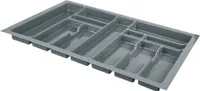 Universal Besteckeinsatz für Schubladen 80 cm - Zuschneidbar - Schubladeneinsatz Besteckkasten : Silber-Grau : 73 x 49 cm für 80 cm Schubladen