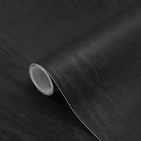 Klebefolie, Selbstklebende Tapete, Holzmaserung, Wasserdicht, 3D PVC Verdickte Wandaufkleber, Schwarz