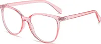PACIEA Blaulichtfilter Brille Rund Vollrand Anti-Müdigkeit Computer Gaming Schutz für Damen und Herren Klassische Rosa