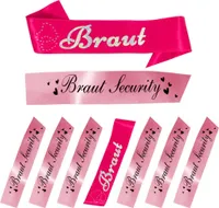 Oblique Unique Schärpe Braut + Braut Security Set JGA Hen Party Bride to be rosa pink