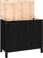 vidaXL Wäschetruhe Schwarz 88,5x44x76 cm Massivholz Kiefer