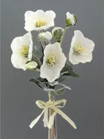 4er Set künstliche Christrosen weiße Deko mit Kunstschnee, 35 cm für Weihnachten