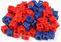 100 Steckwürfel rot/blau 1,7 cm