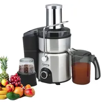 Entsafter, 2-in-1, 1200W Saftpresse elektrisch, Juicer/Kaffeemühle, Einfüllöffnung 75 mm, zwei Geschwindigkeitseinstellungen, inkl. Saftbehälter