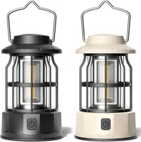 2 Stück LED Camping Laterne, Handlampe Warmweiß Camping Licht, Helligkeit Einstellbar 3 Lichtmodi, Wasserdichte Campingleuchte Zeltlampe Campinglampe