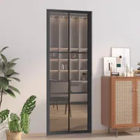 vidaXL Innentür 76x201,5 cm Schwarz ESG-Glas und Aluminium