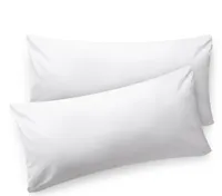 Blumtal Kissenbezug 40 x 80 cm (2er Set Kissenbezüge) - Weiß - 100% Baumwoll-Jersey mit Reißverschluss