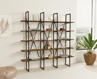 Skye Decor, Beylerbeyi- Beylerbeyi KLN, Nussbaumfarbe,Schwarz, Bücherregale, 160x160x26 cm, 100% Melaminbeschichtete Partikelplatte