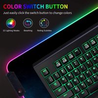 800x300 mm CSL LED Schreibtischunterlage XXL Mousepad LED Multi Color 7 LED Farben Plus 4 Effektmodi 11 Beleuchtungs-Modi weiß abwaschbar RGB Gaming Mauspad 