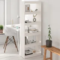 vidaXL Bücherregal/Raumteiler Weiß 60x30x167,5 cm Massivholz Kiefer