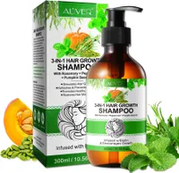 Shampoo 3-in-1 mit Rosmarin Minze Kürbis Öl mit Biotin für Haar Kopfhaut Pflege Haarwachstum, 1x 300ml