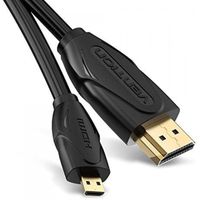 Vention VAA-D03-B100, 1 m, HDMI Typ D (Mikrofon), HDMI Typ A (Standard), 3D, Schwarz