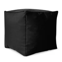 Green Bean Sitzhocker "Cube" 40x40x40cm mit EPS Perlen Füllung - Fußhocker für Sitzsäcke - Schwarz
