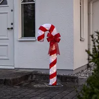 Szwedzka Dekoracja Świąteczna Laska Cukrowa LED CANDYCANE 120 cm Biało-Czerwona Wysoka z Ciepłym Oświetleniem, Kabel 500 cm IP44