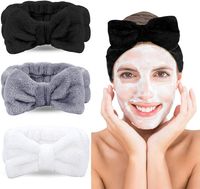 verstellbare Queta Haarband für Make Up Schwarz Kosmetik Stirnband Frottee 