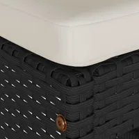 vidaXL Záhradná barová stolička s vankúšom 2 ks Black Poly Rattan