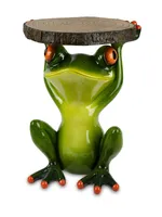 Garten Deko Tisch Frosch - Frosch Tierfigur für Blumen und Pflanzen - 44 cm