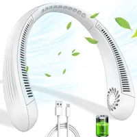 Nackenventilator, Mini Ventilator Hals Tragbare, USB Ventilator, 3000mAh Akku, Ventilator ohne Rotorblätter, für Unterwegs Camping Büro Reisen