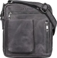 ROYALZ "Antonio" Herrentasche Leder klein im Vintage Look - kleine Männer Umhängetasche aus Echtleder -  kompakte Messenger Bag Ledertasche Herren mir Reißverschluss
