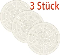 All-around24 3 Stück Abflusssieb Silikon groß und flach universal für Küche Waschbecken-Sieb Dusche Haarsieb Badewanne Spüle