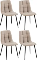 4er Set Esszimmerstuhl Antibes Kunstleder taupe