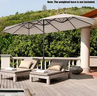 Doppelsonnenschirm 470x280 cm, Sonnenschirm mit Handkurbel & 12-Rippen, UV Schutz, Gartenschirm Terrassenschirm (Beige)
