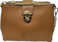 Braune Ledertasche mit Schultergurt