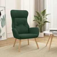 relaxační křeslo vidaXL Tmavě zelená látka