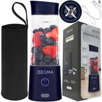 Prenosný mixér na koktaily a smoothies Zeegma VITAMINE GO 300W so 6 nožmi, 2 rýchlosti 5000 maH, 25 použití na jedno nabitie - modrý